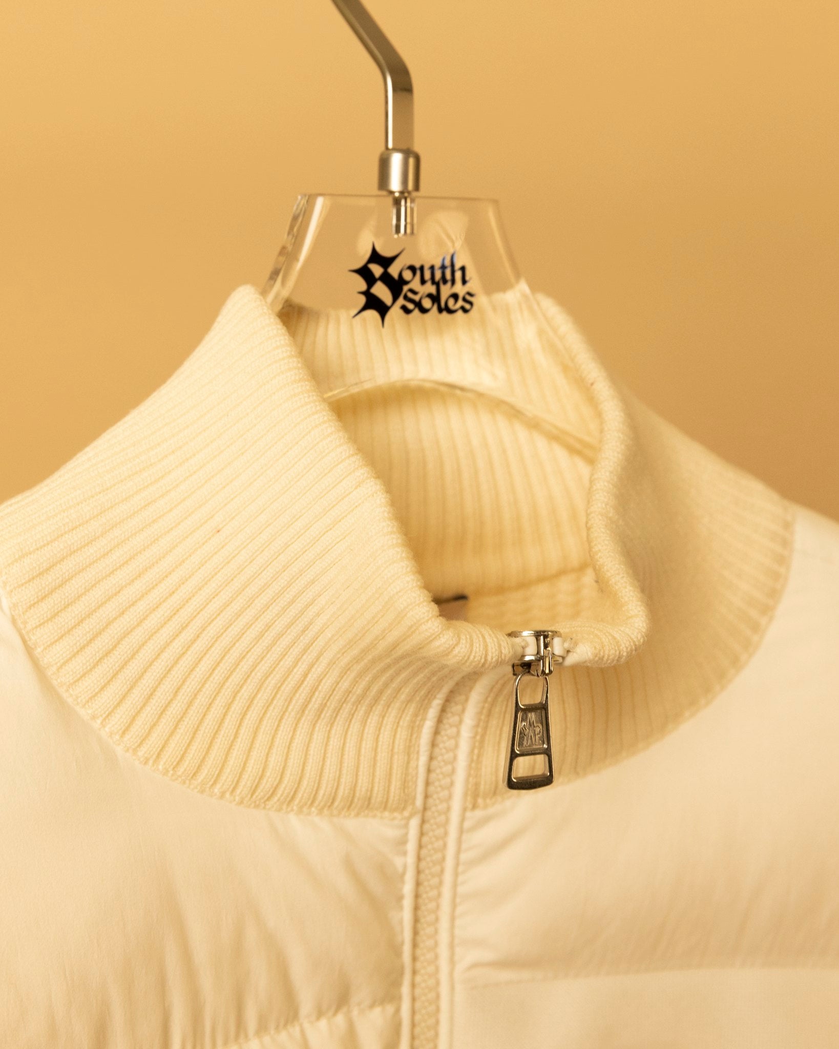 Moncler Tricot Hybrid Down Cardigan – Beige
