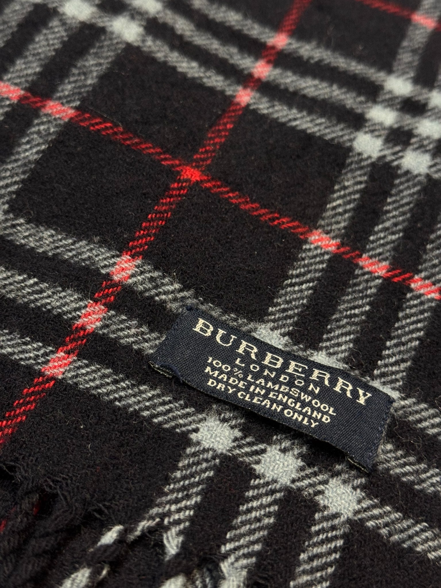 Burberry Vintage Scarf – Royal Blue Check – 100% Lambswool