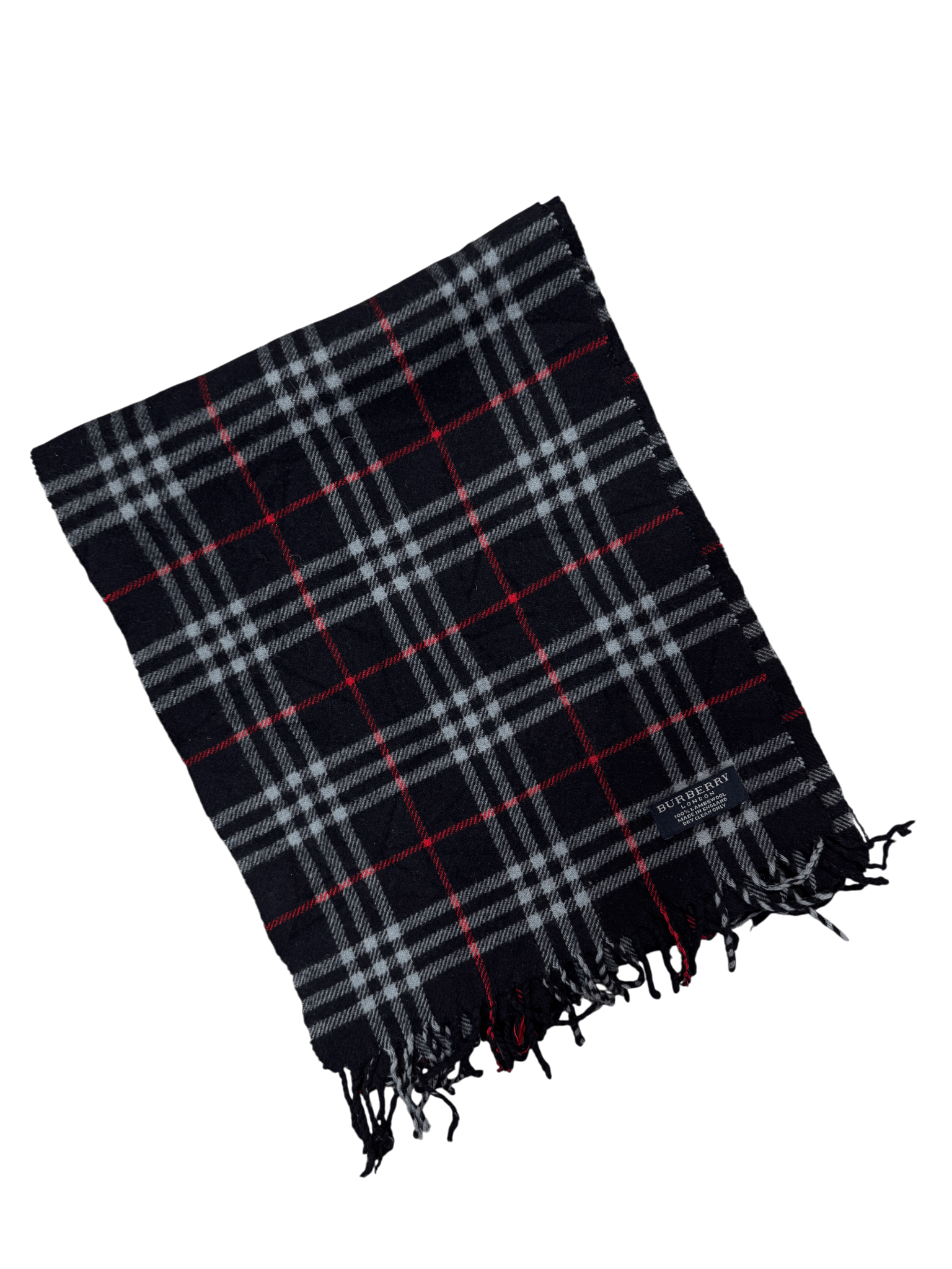 Burberry Vintage Scarf – Royal Blue Check – 100% Lambswool