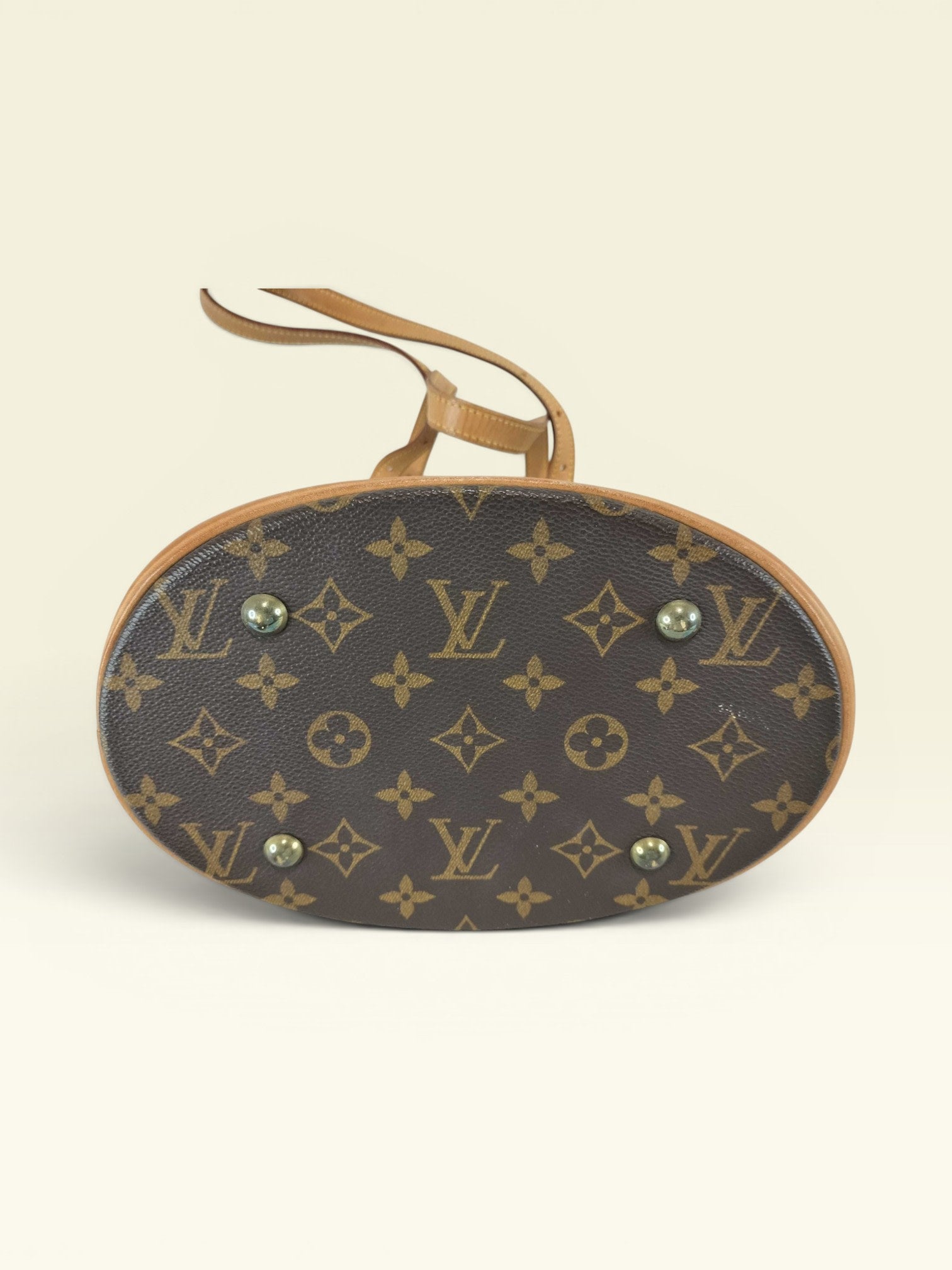 Louis Vuitton Monogram Bucket PM Tote Bag with Pouch