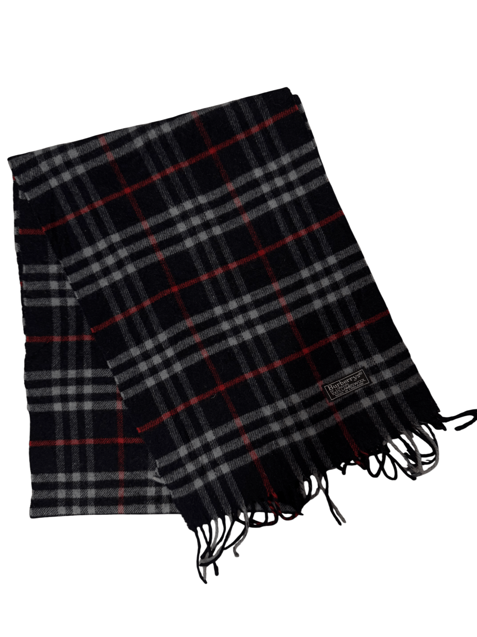 Burberry Vintage Scarf – Royal Blue Check – 100% Lambswool