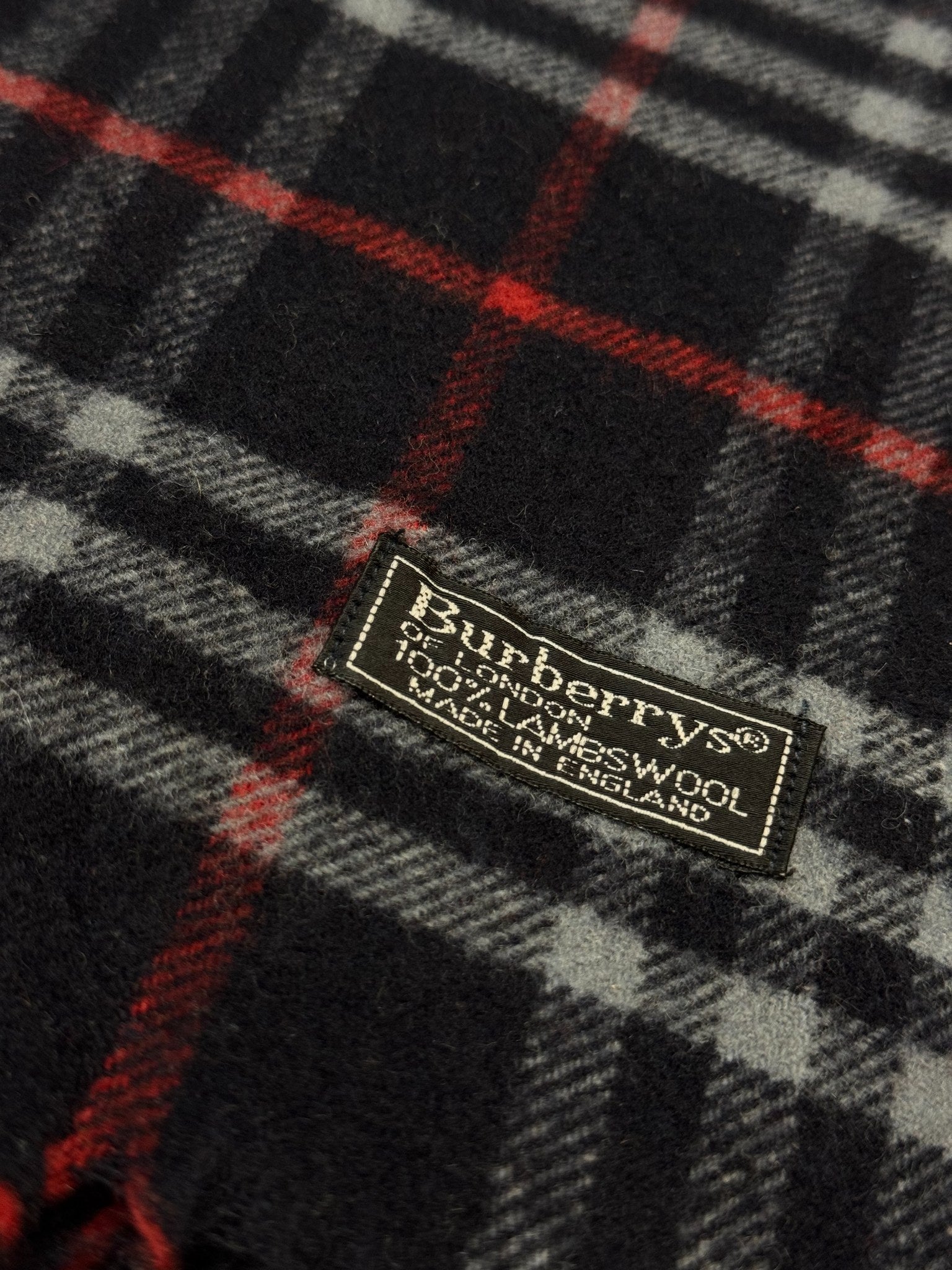 Burberry Vintage Scarf – Royal Blue Check – 100% Lambswool