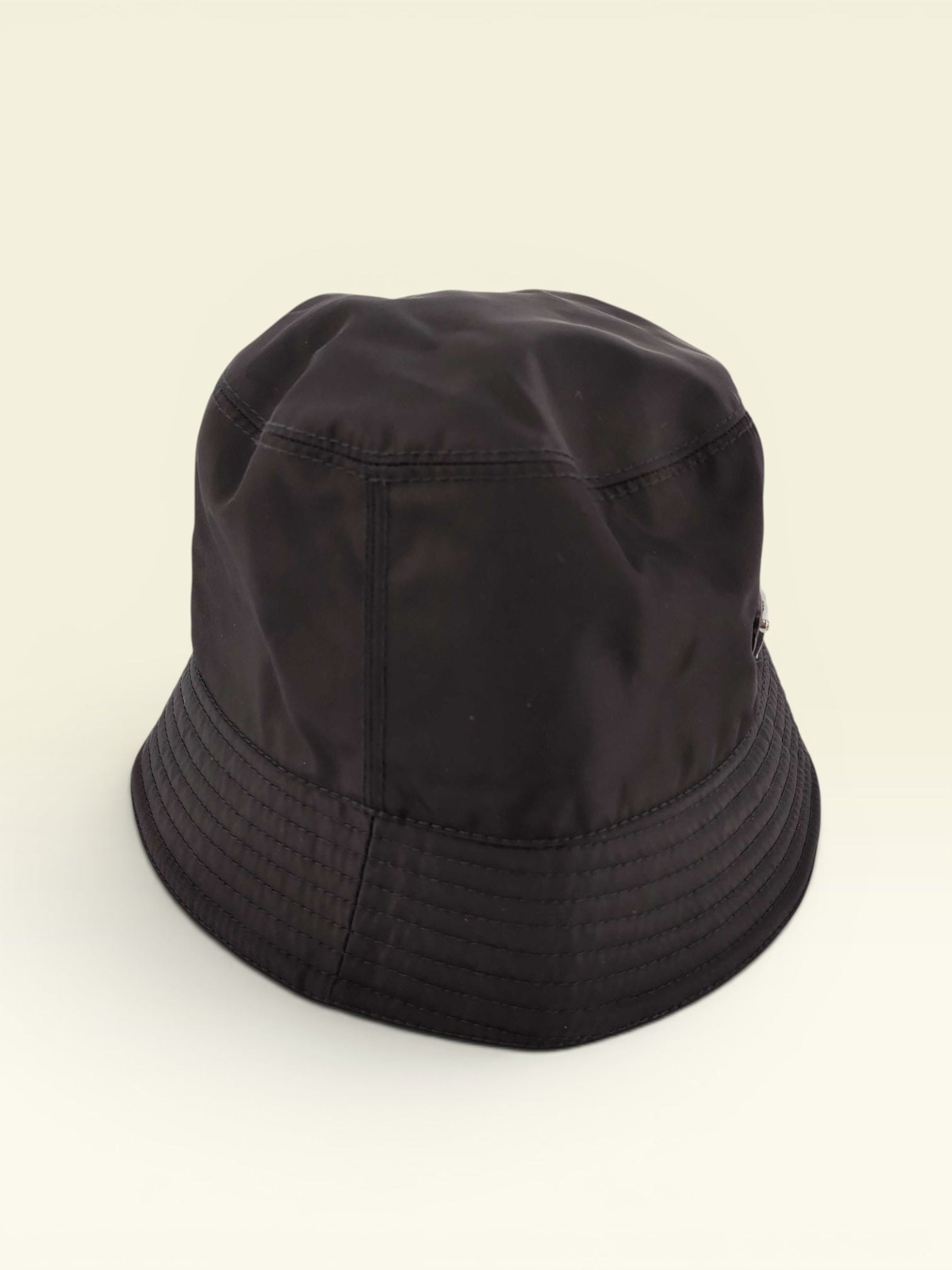PRADA Nylon Triangle Logo Bucket Hat