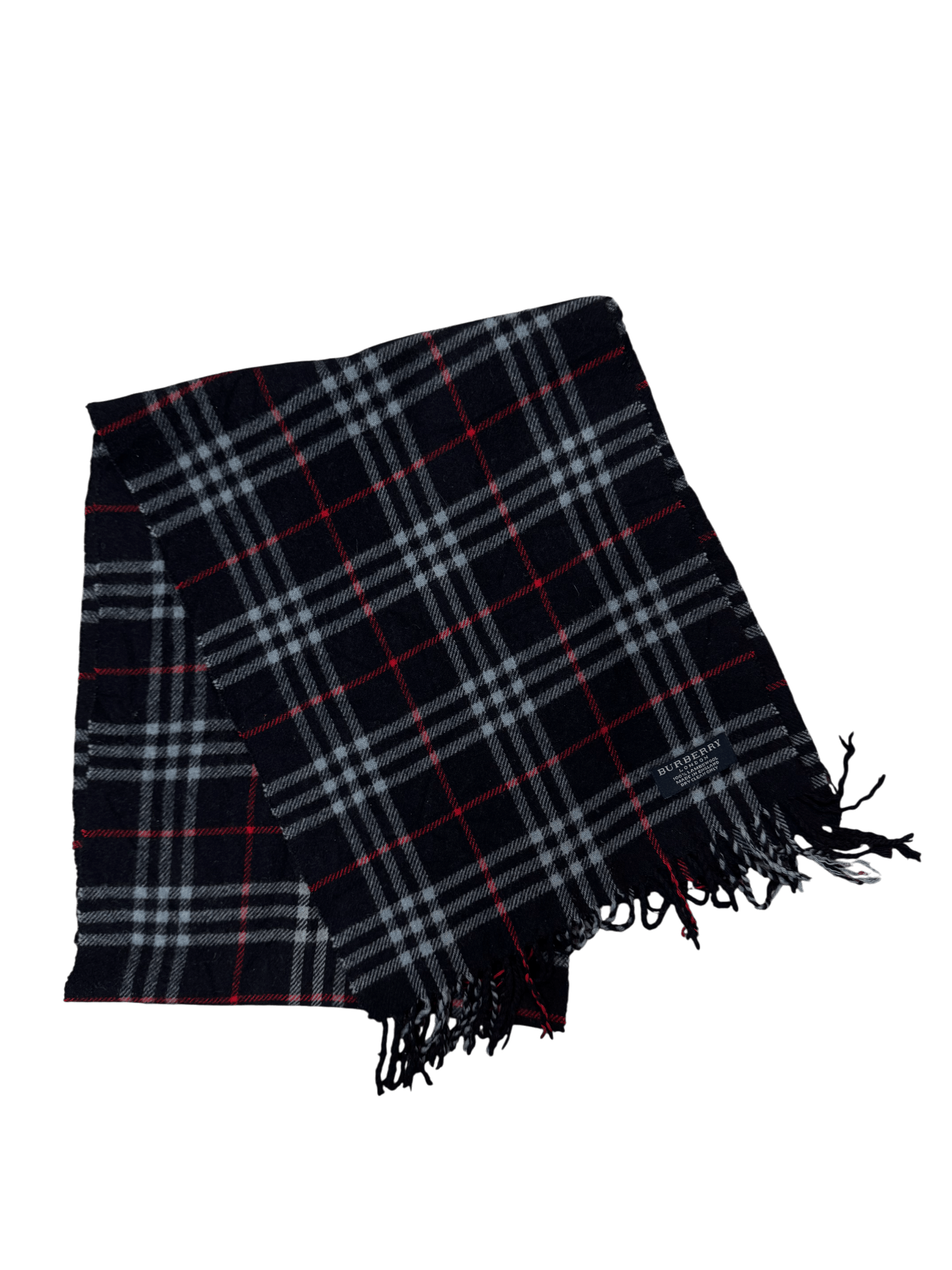 Burberry Vintage Scarf – Royal Blue Check – 100% Lambswool