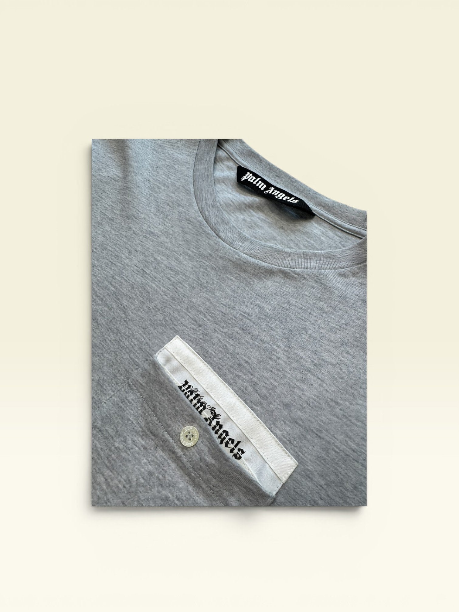 Palm Angels Sartorial Tape Crewneck T-Shirt 'Grey/Off White'
