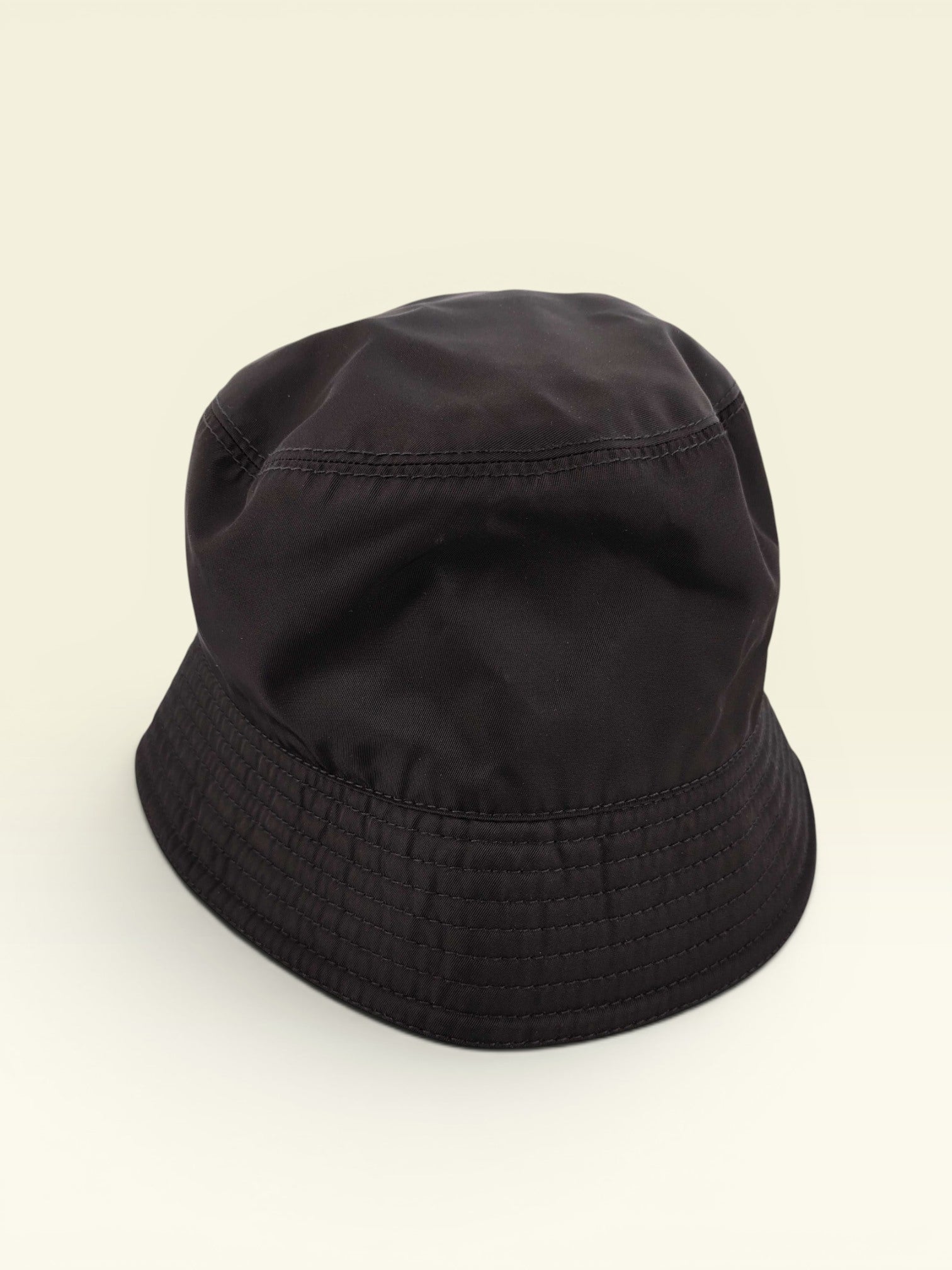 PRADA Nylon Triangle Logo Bucket Hat