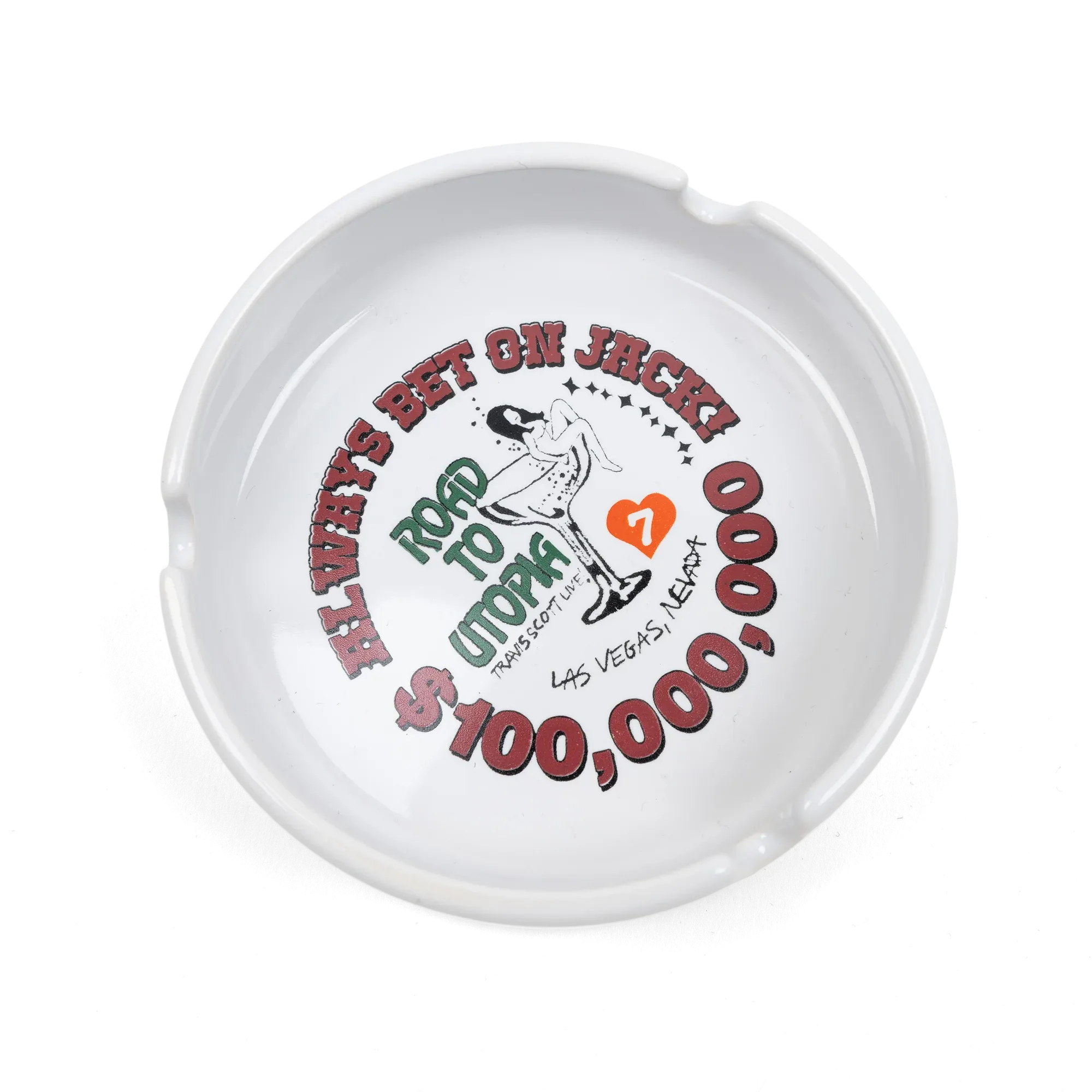 Travis Scott Road to Utopia Las Vegas Ashtray White