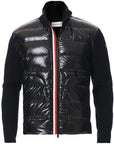 MONCLER 'STRIPE HYBRID FULL ZIP BLACK