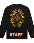 CHROME HEARTS STAFF LONG SLEEVE TEE BLACK/ORANGE