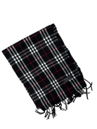 Burberry Vintage Scarf – Black / White Check – 100% Lambswool