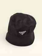 PRADA Nylon Triangle Logo Bucket Hat