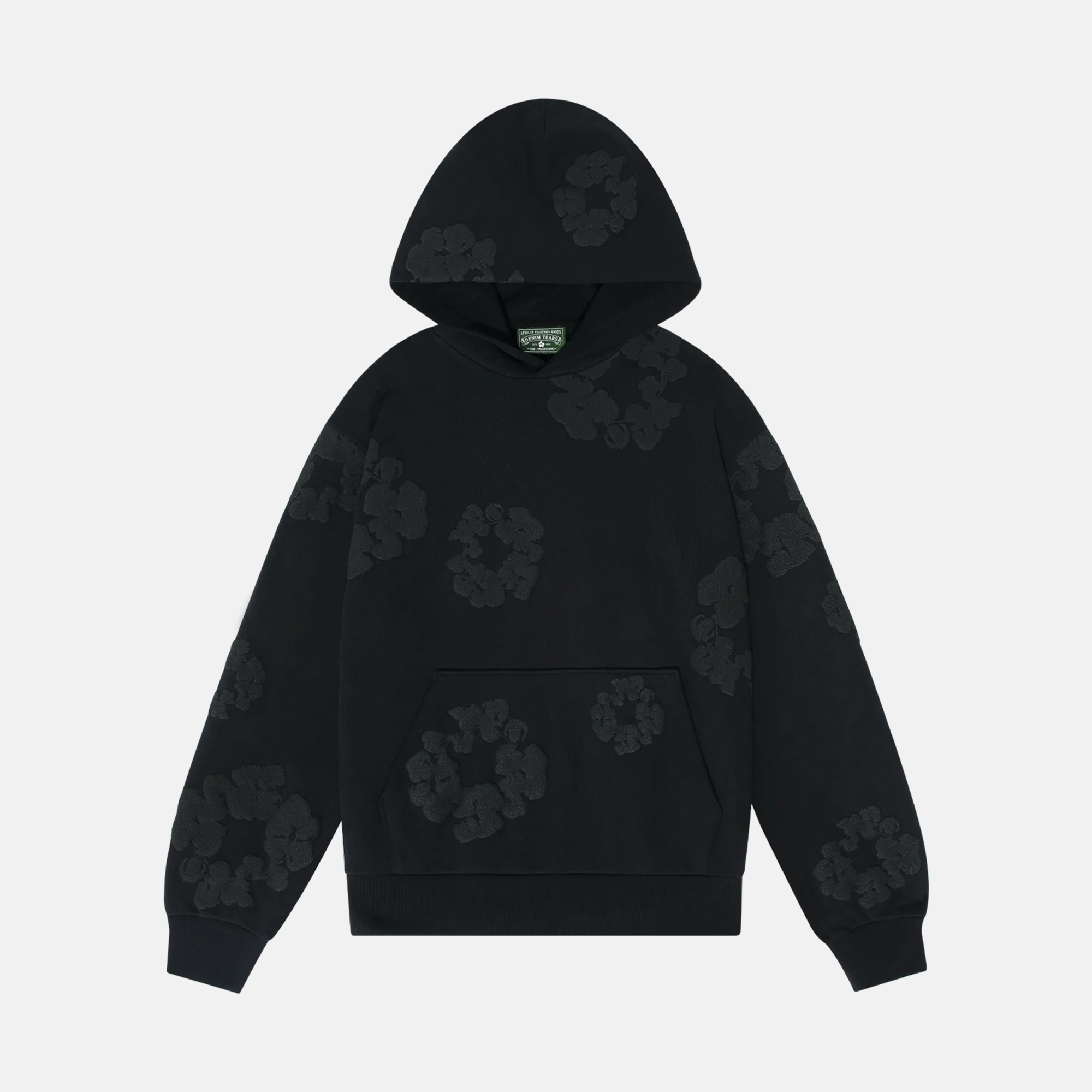 Denim Tears Cotton Wreath Hoodie Black Monochrome