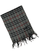 Burberry Vintage Scarf – Bright Grey Check – 100% Lambswool