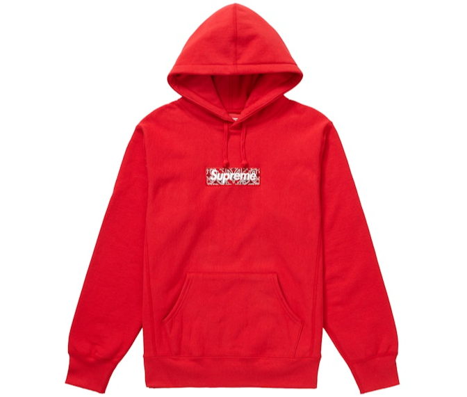 Supreme Bandana Box Logo Hooded Sweatshirt Red