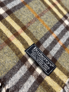 Burberry Vintage Scarf – Khaki Beige Check – 100% Lambswool