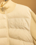 Moncler Tricot Hybrid Down Cardigan – Beige