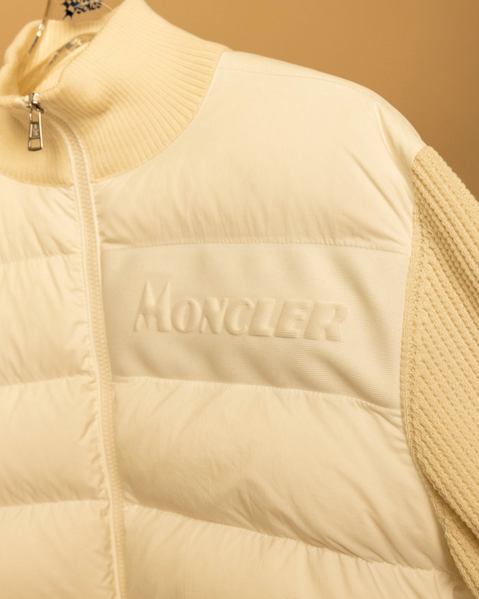 Moncler Tricot Hybrid Down Cardigan – Beige