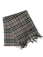 Burberry Vintage Scarf – Bright Grey Check – 100% Lambswool