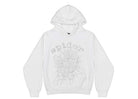 Sp5der OG Rhinestone Logo Hoodie White