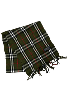 Burberry Vintage Scarf – Forest Green Check – 100% Lambswool