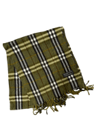 Burberry Vintage Scarf – Khaki Beige Check – 100% Lambswool