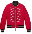 AMIRI - Embellished Wool-Blend Bomber Jacket Red