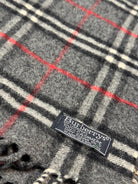 Burberry Vintage Scarf – Grey Check – 100% Cashmere