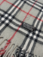Burberry Vintage Scarf – Bright Grey Check – 100% Lambswool