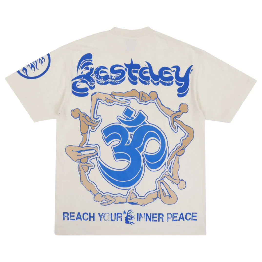 Hellstar Studios Yoga Tee "CREAM/BLUE"