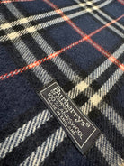 Burberry Vintage 100% Lambswool Scarf – Plain Dark Navy Check