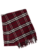 Burberry Vintage Scarf – Wine Red Check – 100% Cashmere
