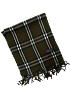 Burberry Vintage Scarf – Forest Green Check – 100% Lambswool