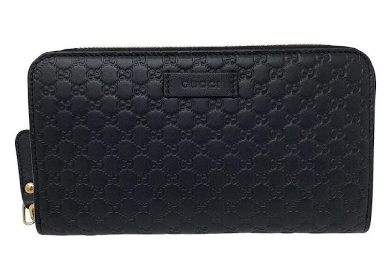 Gucci GG Zip Clutch Micro Guccissima Black