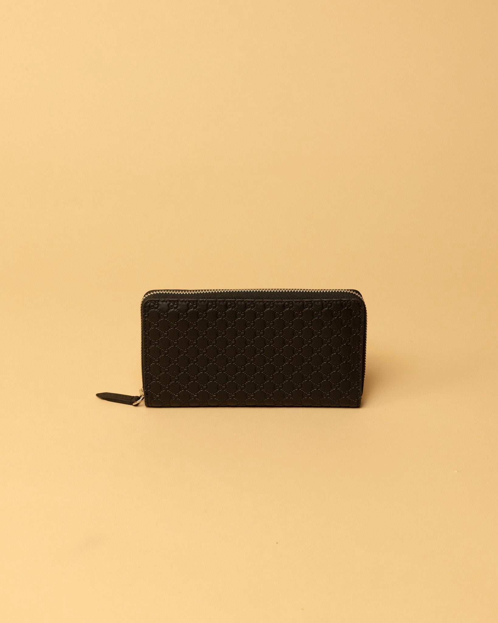 Gucci GG Zip Clutch Micro Guccissima Black