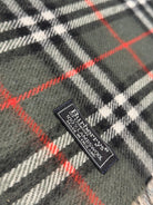 Burberry Vintage Scarf – Charcoal Grey Check – 100% Lambswool