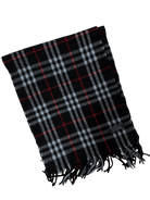 Burberry Vintage Scarf – Black / Blue Check – 100% Lambswool