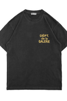 Dept Gallery. Black Tshirt, Yellow Logo