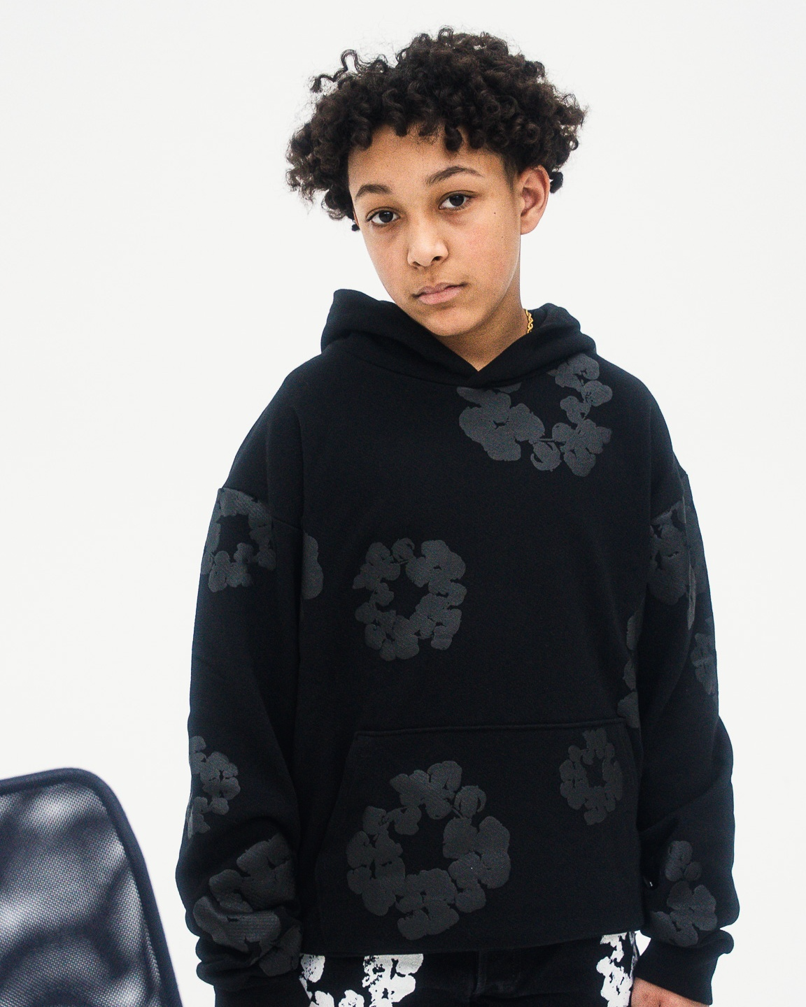 Denim Tears Cotton Wreath Hoodie Black Monochrome