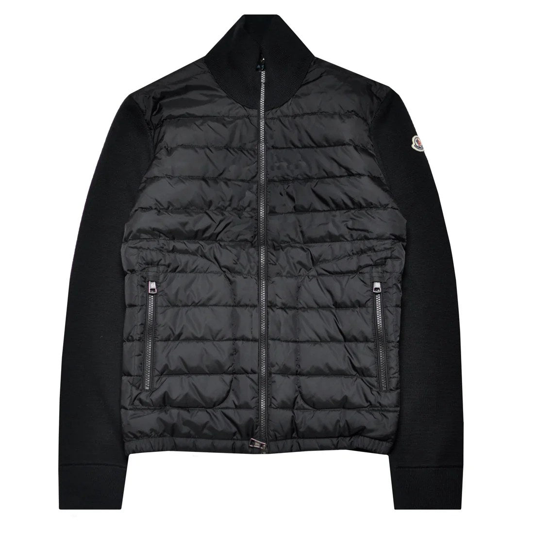 Moncler Tricot Cardigan Padded Black Cotton Zip
