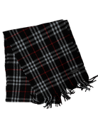 Burberry Vintage Scarf – Black / Blue Check – 100% Lambswool