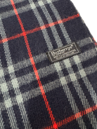 Vintage Burberry Navy Check Scarf – Lambswool