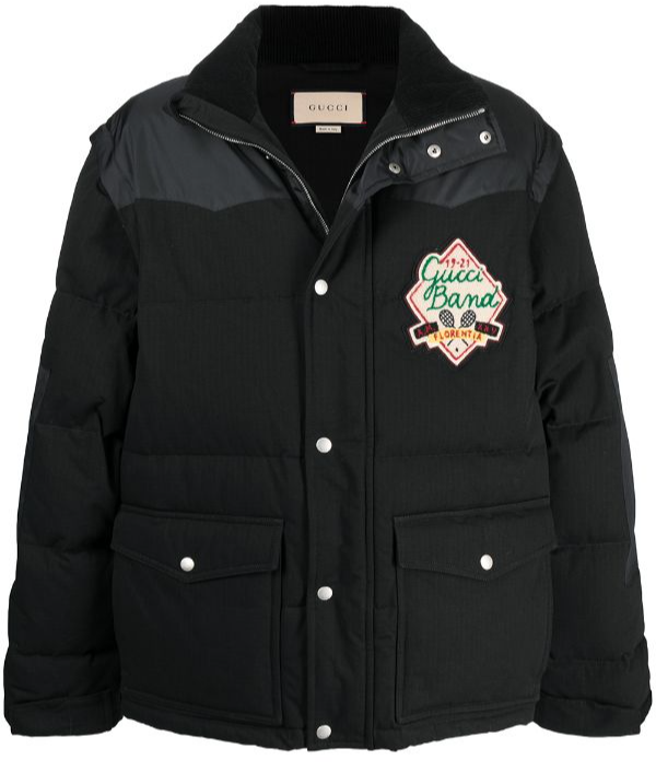Gucci Detachable Sleeve Padded Jacket Black