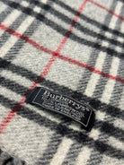 Burberry Vintage Scarf – Light Grey Check – 100% Lambswool