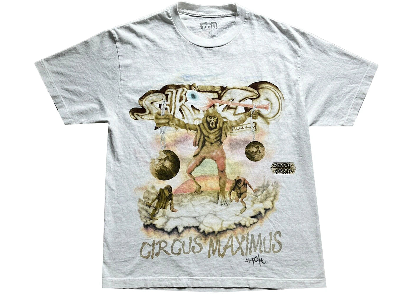 Travis Scott Utopia Tour Skitzo Circus Maximus Tee White