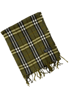 Burberry Vintage Scarf – Khaki Beige Check – 100% Lambswool