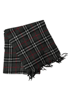 Burberry Vintage Scarf – Grey Khaki Check – 100% Lambswool