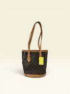 Louis Vuitton Monogram Bucket PM Tote Bag with Pouch