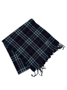 Vintage Burberry Scarf Navy Check – 100% Lambswool