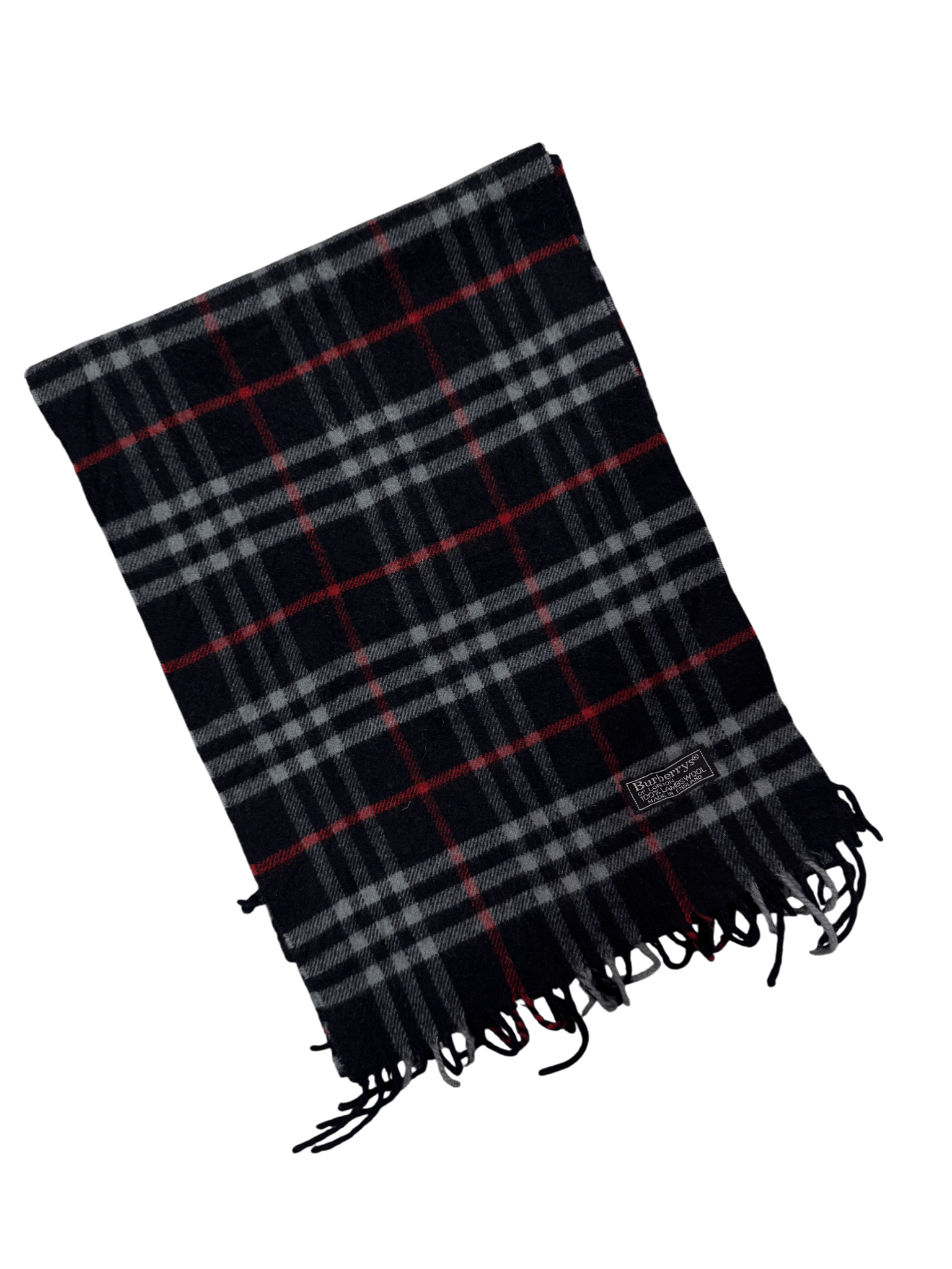 Burberry Vintage Scarf – Royal Blue Check – 100% Lambswool