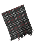 Burberry Vintage Scarf – Grey Khaki Check – 100% Lambswool